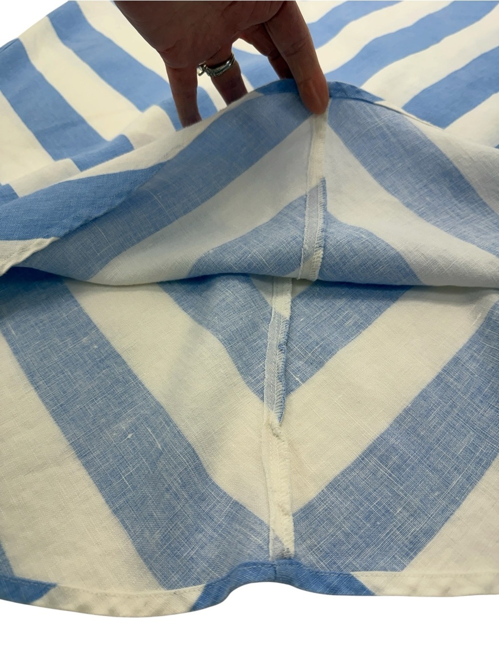 Neiman Marcus 100% Linen Striped Maxi Dress Small Blue/White - Picture 11 of 16